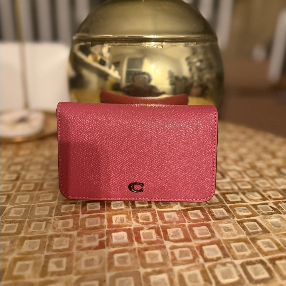 ‼️SOLD‼️Pink Card Holder with Logo